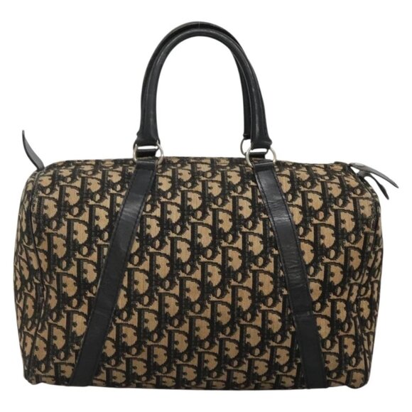 Christian Dior Trotter Canvas Boston Bag Navy Silver Auth 136274 - Picture 3 of 16